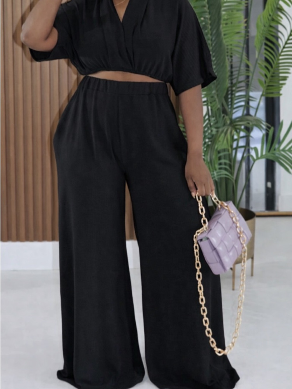 Women’s Black Wide-Leg Pants by